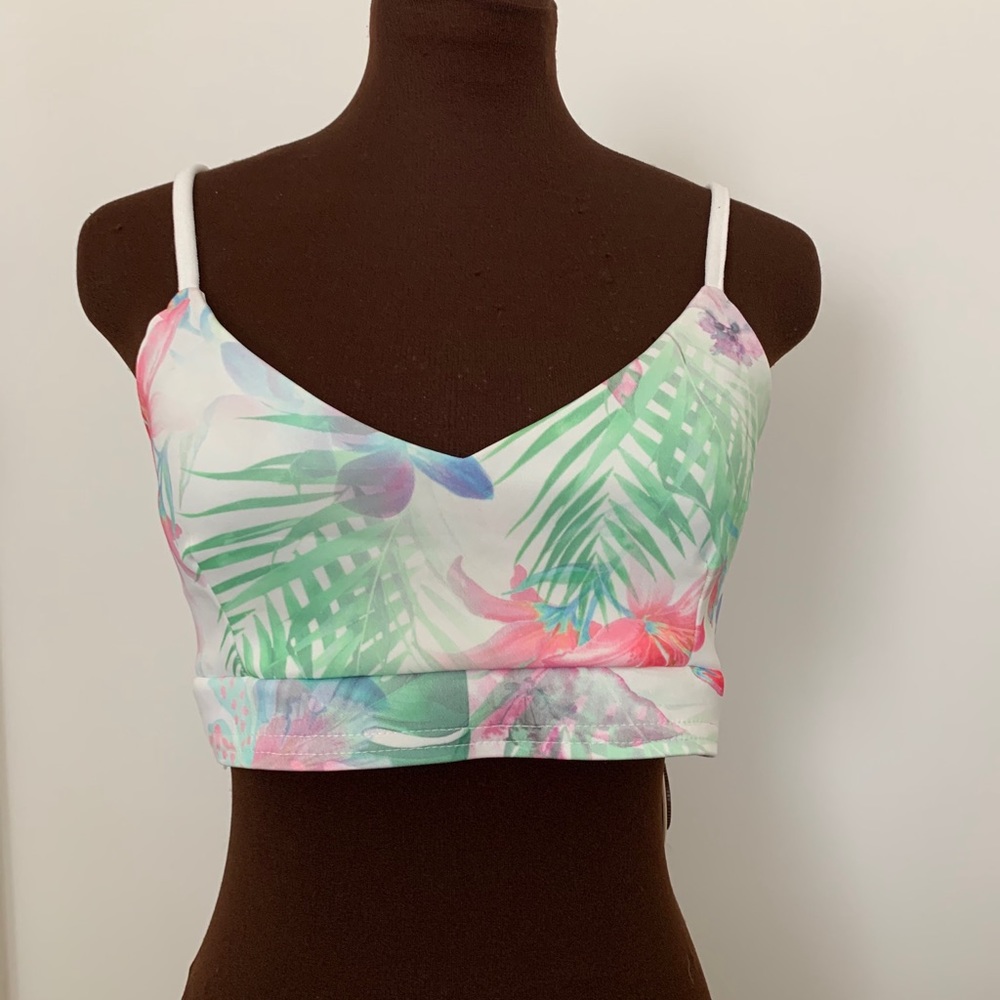 Floral Plunge Crop Top/Bralet